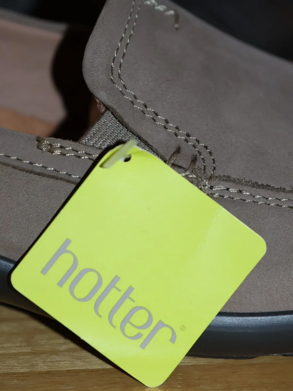Hotter Envy Slip-On Taupe-Brown Comfort Loafers.